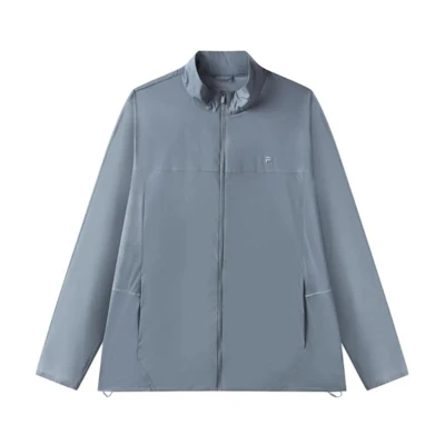 FILA Solid Color Zip-Up Jacket for Men in Gray Blue. F11M327701F-BU