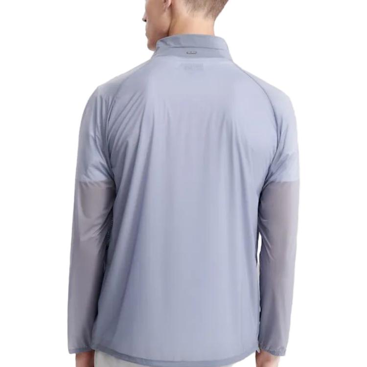 FILA Solid Color Zip-Up Jacket for Men in Gray Blue. F11M327701F-BU 圖 4