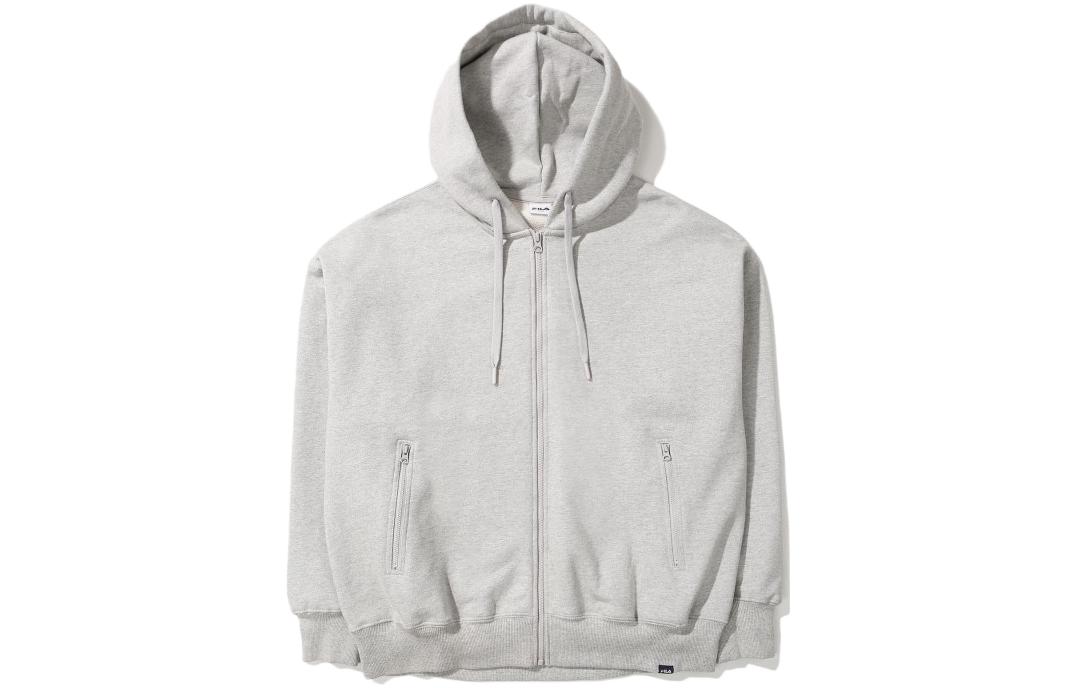 FILA Solid Color Zip-Up Sweatshirt Unisex - Gray FS2FTD4102X-LML