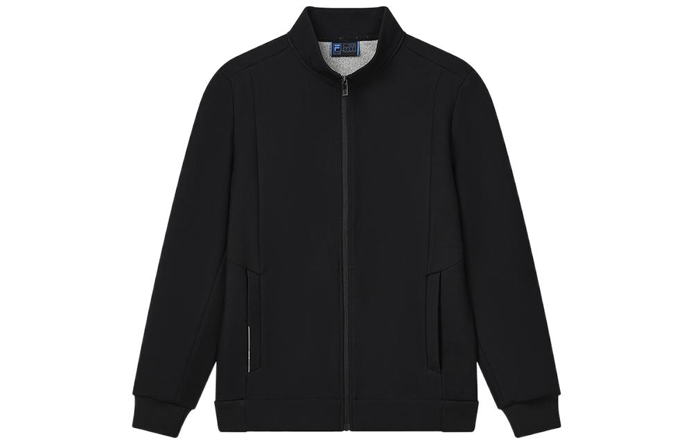 FILA Solid Color Zip-Up Woven Jacket with Stand Collar F11M242707F-BK