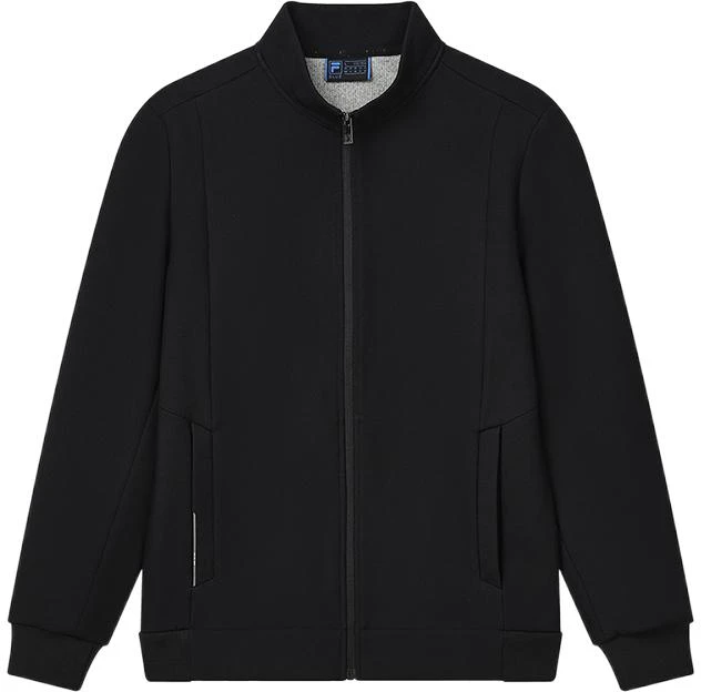 fila-solid-color-zip-up-woven-jacket-with-stand-collar-f11-m242707-f-bk
