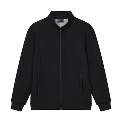 FILA Solid Color Zip-Up Woven Jacket with Stand Collar F11M242707F-BK