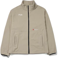 FILA Solid Color Zip Pocket Stand Collar Jacket Beige Unisex FS2FTE4210X-BEG FILA Solid Color Zip Pocket Stand Collar Jacket Beige Unisex FS2FTE4210X-BEG