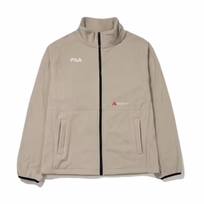 FILA Solid Color Zip Pocket Stand Collar Jacket Beige Unisex FS2FTE4210X-BEG