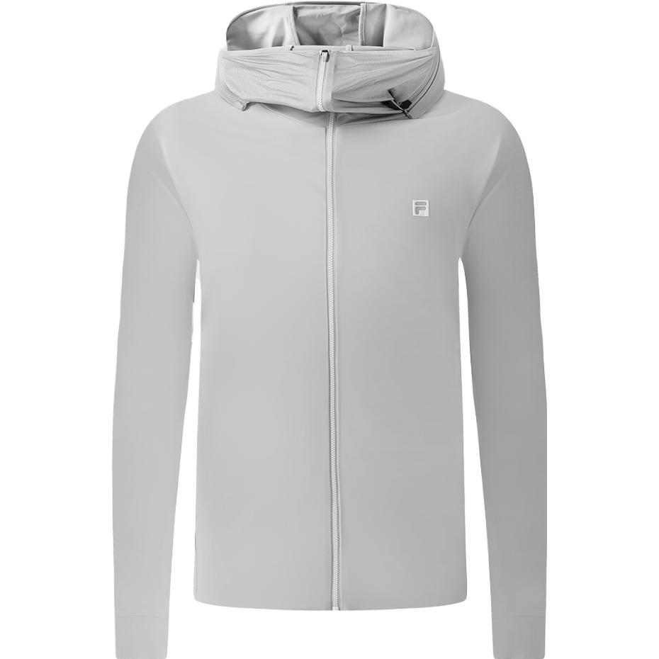 FILA Solid Color Zipper Hoodie Jacket Carbon Silver Gray A11M325507F-GY