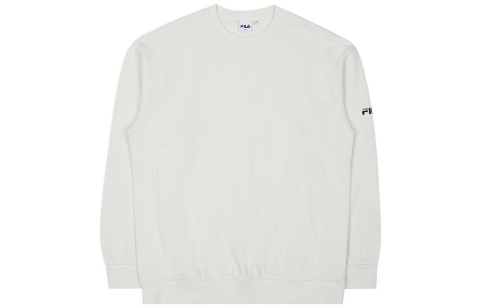 FILA Solid Crewneck Pullover Sweatshirt - Off-White FE2POC5111X-CRM