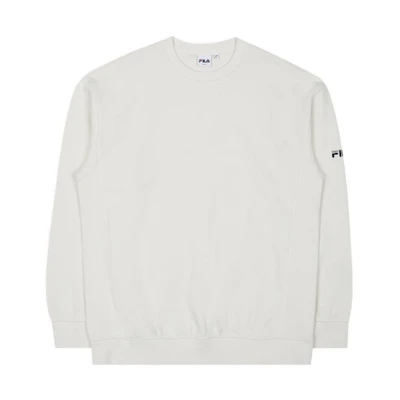 FILA Solid Crewneck Pullover Sweatshirt - Off-White FE2POC5111X-CRM