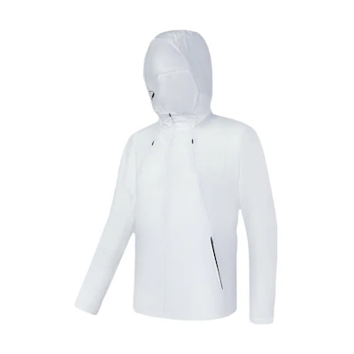FILA Solid Fitness Woven Jacket in Cool Stone White A11M331704F-WT