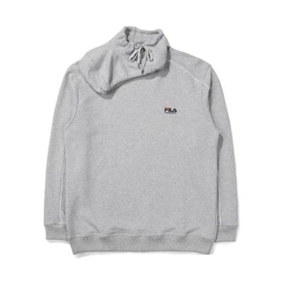 FILA Solid Grey Loose Fit Pullover Hoodie FS2POE1Y03X-GRY