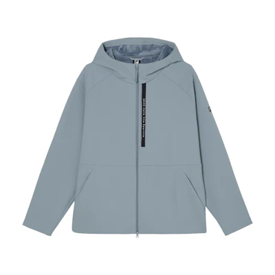FILA Solid Hooded Fitness Woven Jacket in Star Grey Blue A11M411712F-BU