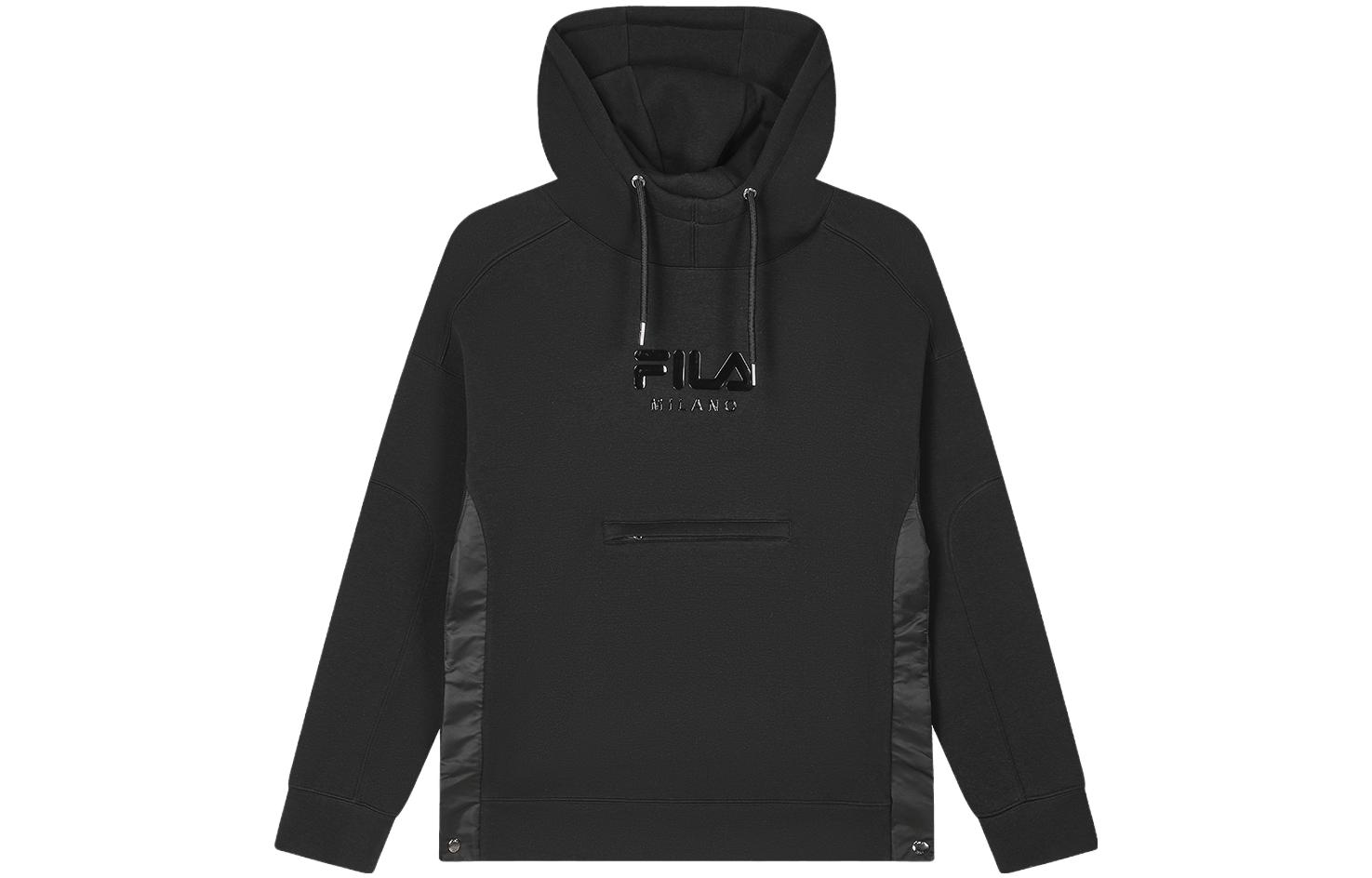FILA Solid Logo Black Oversized Hoodie F11M345201F-BK