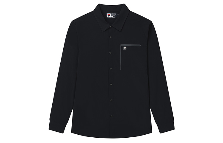 FILA Solid Logo Casual Woven Long-Sleeve Jacket in Legend Blue F11M237705F-NV