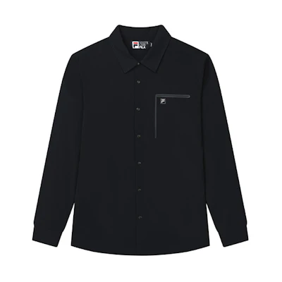 FILA Solid Logo Casual Woven Long-Sleeve Jacket in Legend Blue F11M237705F-NV