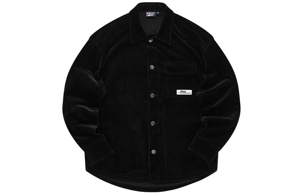 FILA Solid Logo Corduroy Jacket Unisex Black F51U149702F-BK