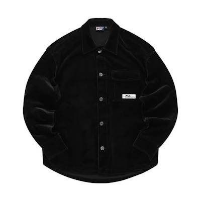 FILA Solid Logo Corduroy Jacket Unisex Black F51U149702F-BK