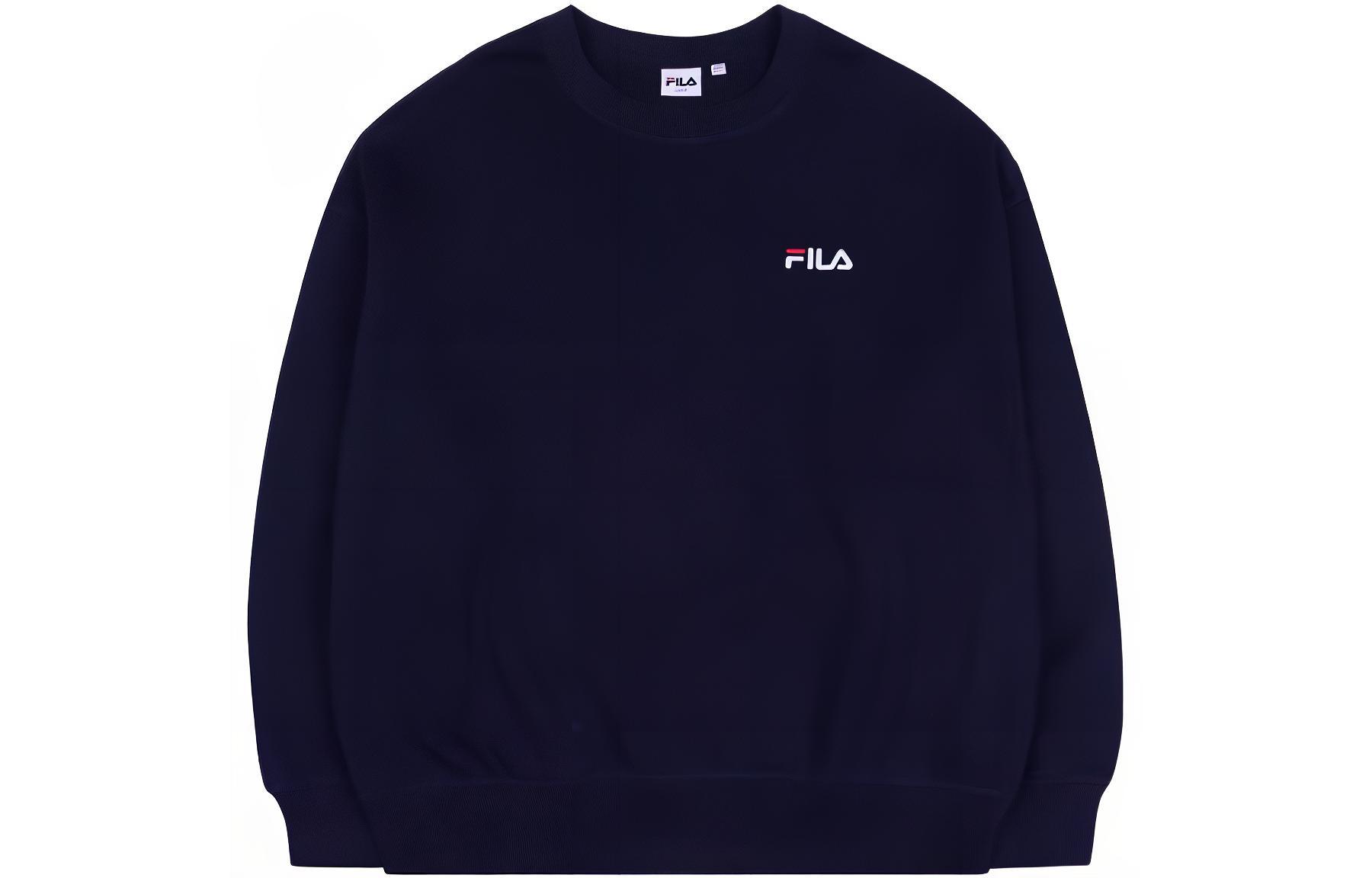 FILA Solid Logo Crewneck Sweatshirt Unisex - Navy Blue FS2POC4111X-INA