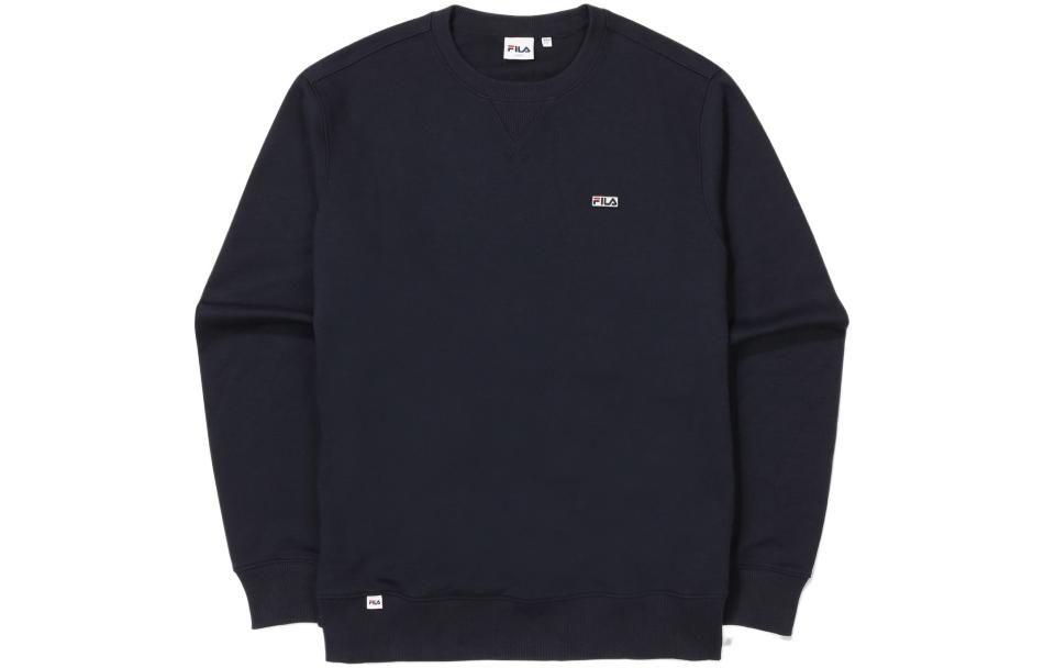 FILA Solid Logo Embroidered Crewneck Pullover Sweatshirt Unisex Navy Blue FS2POE3101X-INA