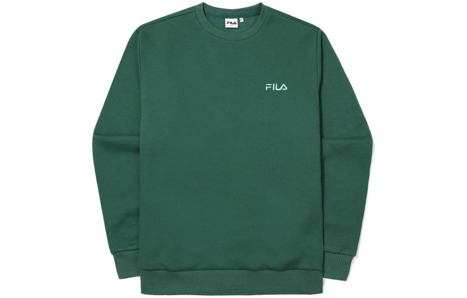 FILA Solid Logo Embroidered Crewneck Sweatshirt Unisex Green FS2POE4101X-DGN