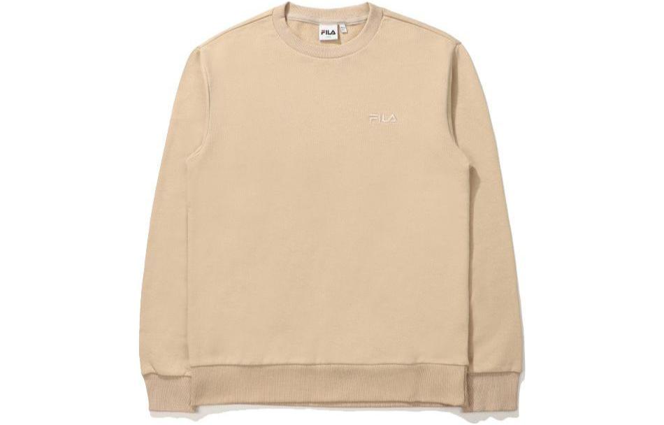 FILA Solid Logo Embroidered Crewneck Sweatshirt Unisex Khaki FS2POD3103X-BEG