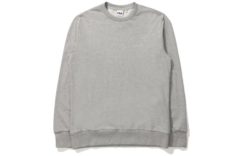 FILA Solid Logo Embroidered Crewneck Sweatshirt Unisex Grey FS2POD3103X-LML