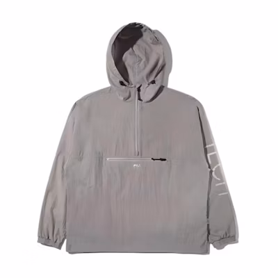 FILA Solid Logo Embroidered Half-Zip Hoodie Unisex - Gray FE2JKD5104X-BEG