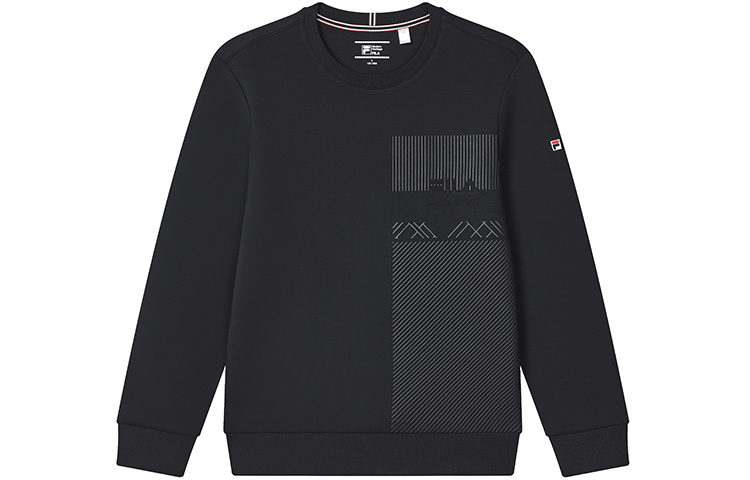 FILA Solid Logo Embroidered Knit Pullover Sweatshirt Legendary Blue F11M311210F-NV