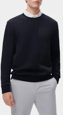 FILA 經典Logo刺繡針織套頭衫 運動衛衣 傳奇藍 F11M311210F-NV Shop FILA 經典Logo刺繡針織套頭衫 運動衛衣 傳奇藍 F11M311210F-NV