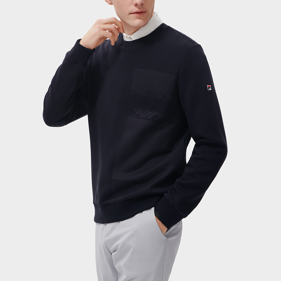 Details for FILA 經典Logo刺繡針織套頭衫 運動衛衣 傳奇藍 F11M311210F-NV