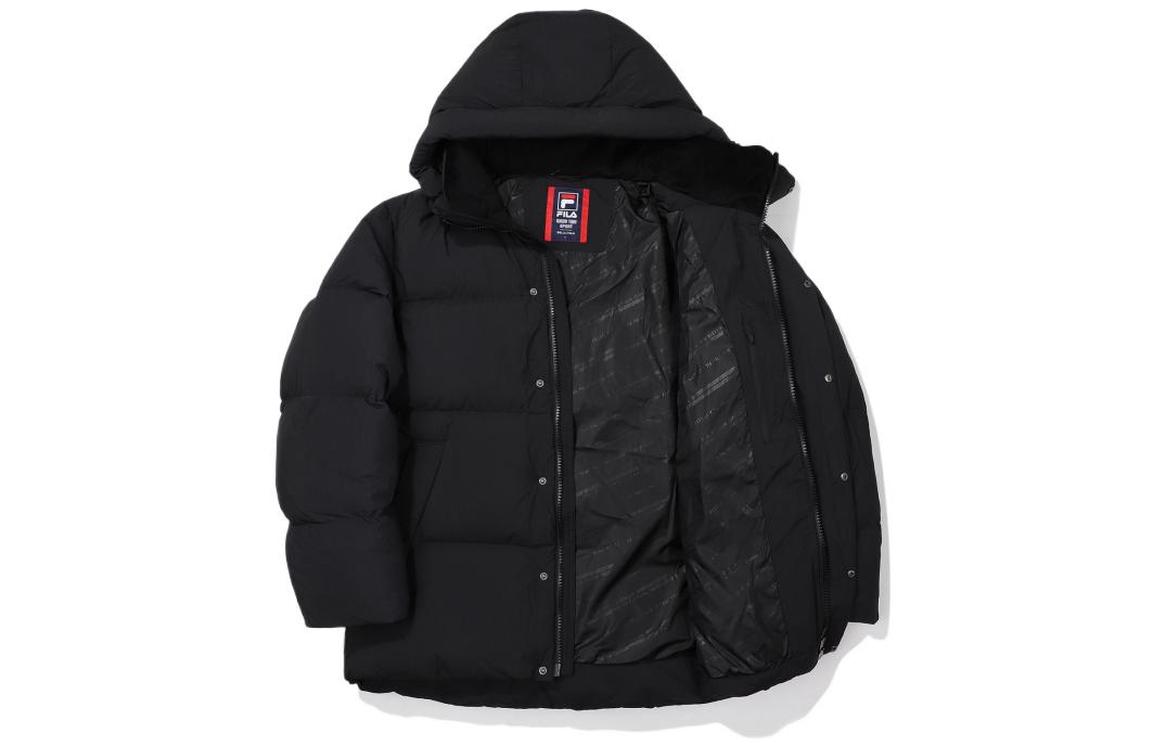 Shop FILA Hoodie Jaket Unisex Hitam Logo Bordir Ritsleting Solid FS2DJE4107X-BLK