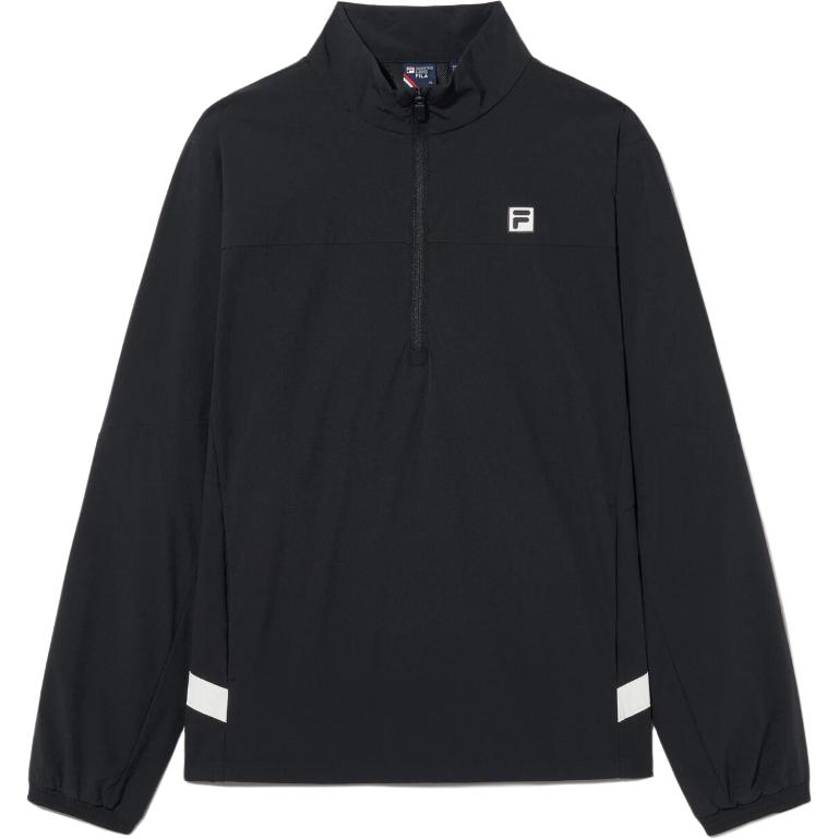 FILA Solid Logo Half-Zip Stand Collar Jacket - Black FS2JKH2302M-BLK