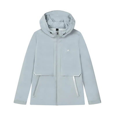 FILA Solid Logo Hooded Track Jacket - Gel Grey F11M217701F-GY