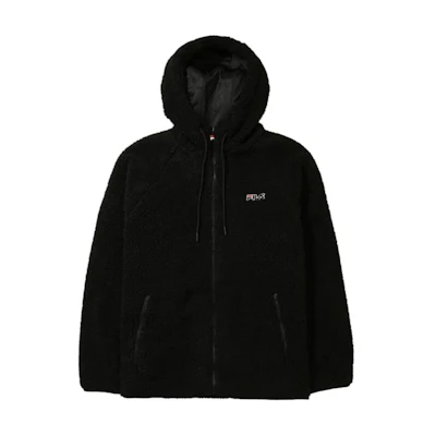FILA Solid Logo Patch Zipper Hoodie Jacket Unisex Black FE2JKE6104X-BLK