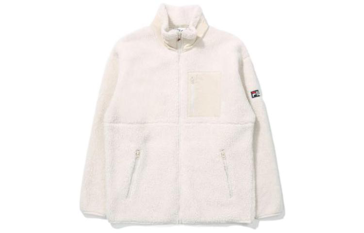 FILA Solid Logo Patch Zipper Jacket Unisex Off-White FE2JKD6103X-CRM