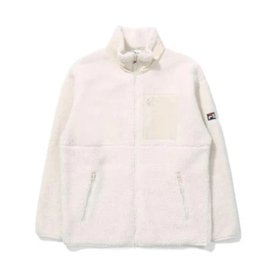 FILA Solid Logo Patch Zipper Jacket Unisex Off-White FE2JKD6103X-CRM