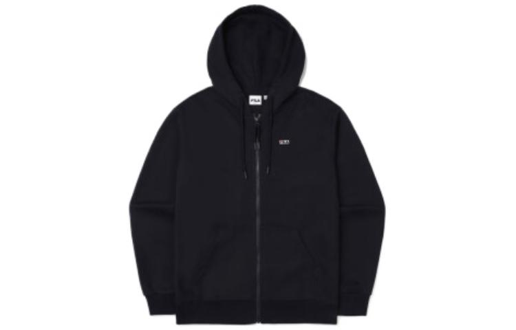 FILA Solid Logo Print Zip-Up Hoodie Jacket Unisex - Dark Blue FS2FTE3101X-INA