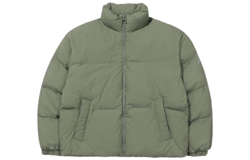 FILA Solid Logo Print Zip-Up Jacket Unisex Green FE2DJE6101X-KHI