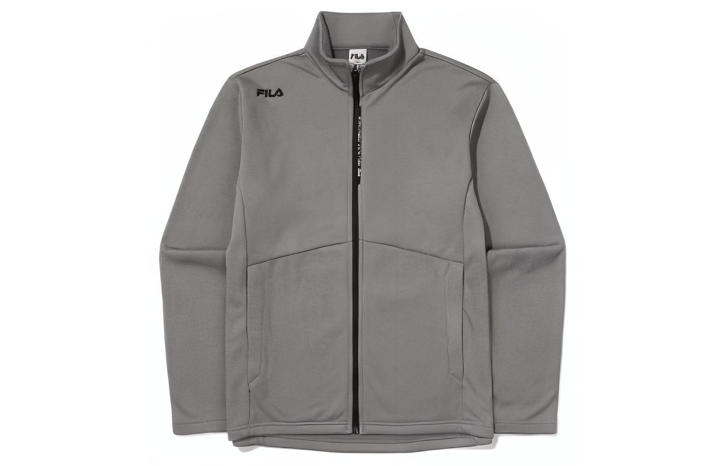 FILA Solid Logo Print Zip-Up Sweatshirt Light Gray FS2FTE4201M-LML