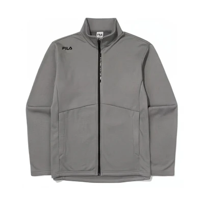FILA Solid Logo Print Zip-Up Sweatshirt Light Gray FS2FTE4201M-LML