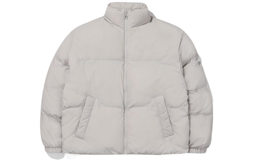 FILA Solid Logo Print Zipper Jacket Unisex - Gray FE2DJE6101X-LGY