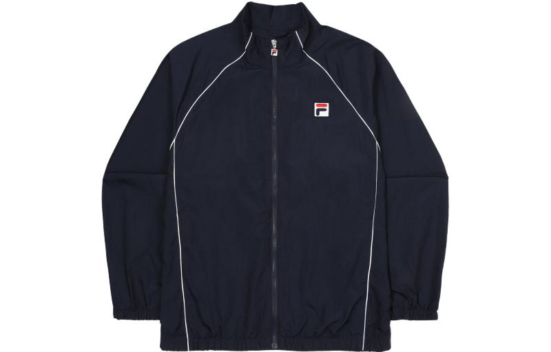 FILA Solid Logo Zip-Up Long-Sleeve High Collar Jacket Unisex Blue FS2JKF1331X-INA