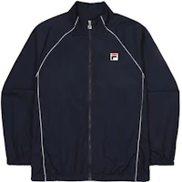 FILA Solid Logo Zip-Up Long-Sleeve High Collar Jacket Unisex Blue FS2JKF1331X-INA FILA Solid Logo Zip-Up Long-Sleeve High Collar Jacket Unisex Blue FS2JKF1331X-INA