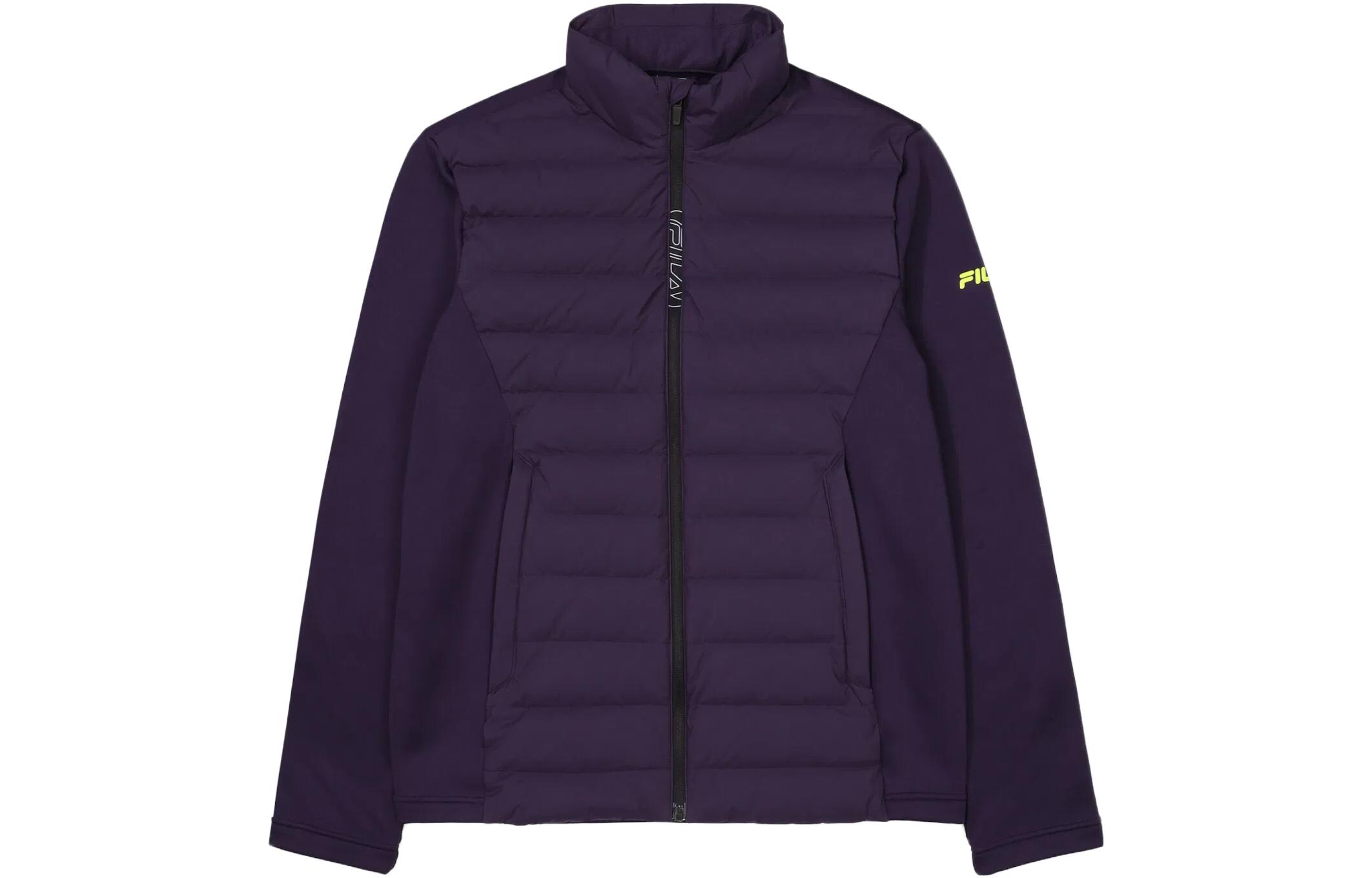 FILA Solid Quilted Jacket Deep Purple Casual Outerwear FS2DJF4201M-DPU