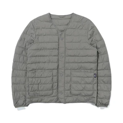 FILA Solid V-Neck Single-Breasted Jacket Unisex - Gray FE2JKD6114X-KHI