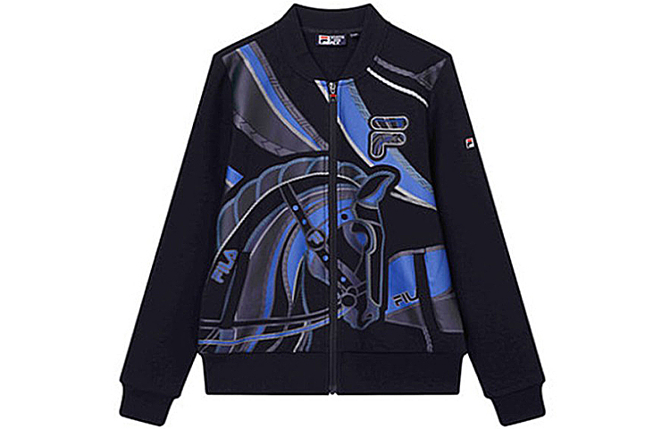 FILA Sport Casual Printed Zip Jacket - Dark Blue F11M938504F-NV