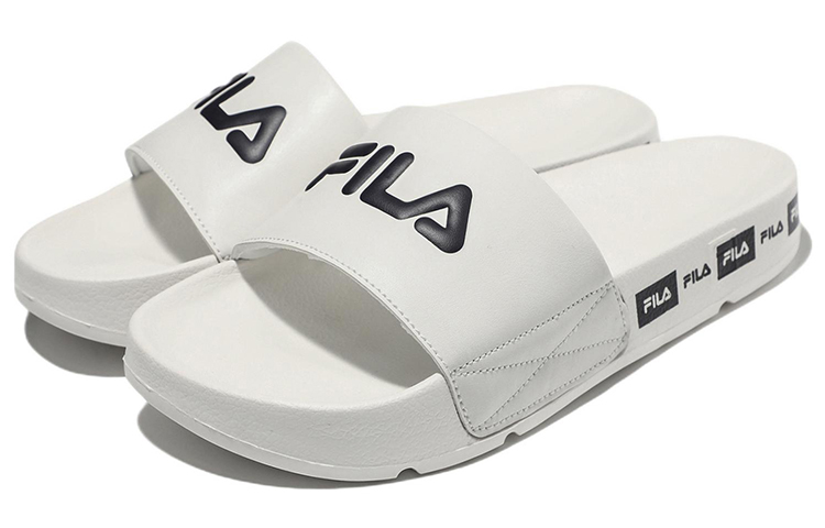 FILA Sports Slippers Unisex White Black Korean Version 'White Black' 圖 3