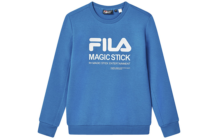 FILA Sportswear Logo Print Crewneck Pullover Sweatshirt Men’s Blue F11M249202FBU