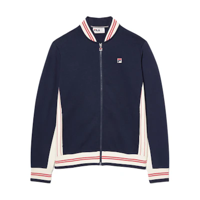 FILA Spring SS24 Full-Zip Navy Blue Jacket for Men - Stylish & Comfortable LM33E584-488