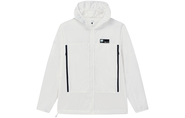 FILA SS22 Athletics Logo Print Casual Woven Jacket Cloud White A11M221710FWT