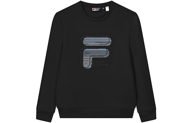 FILA SS22 Black Crewneck Sweatshirt with Logo Print F51M148236FBK