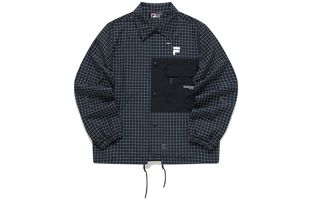 FILA SS22 Blue Plaid Single-Breasted Shirt Jacket F11M149701F-ZA